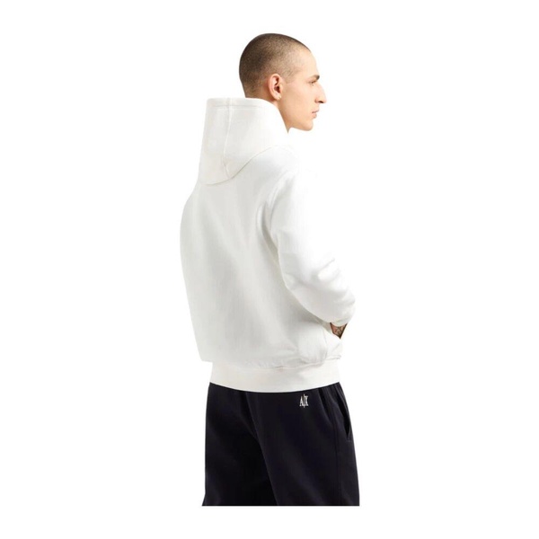 White Hooded Full-Zip Sweater
