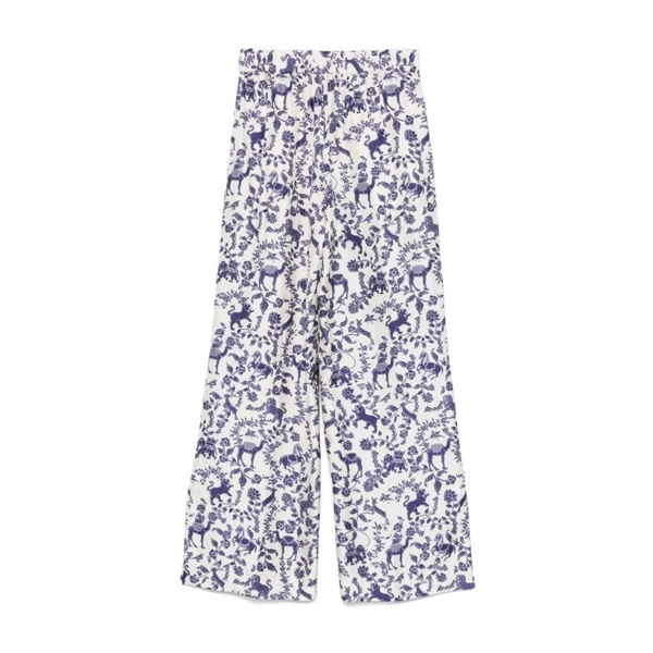Beige Trousers with Elasticated Waistband