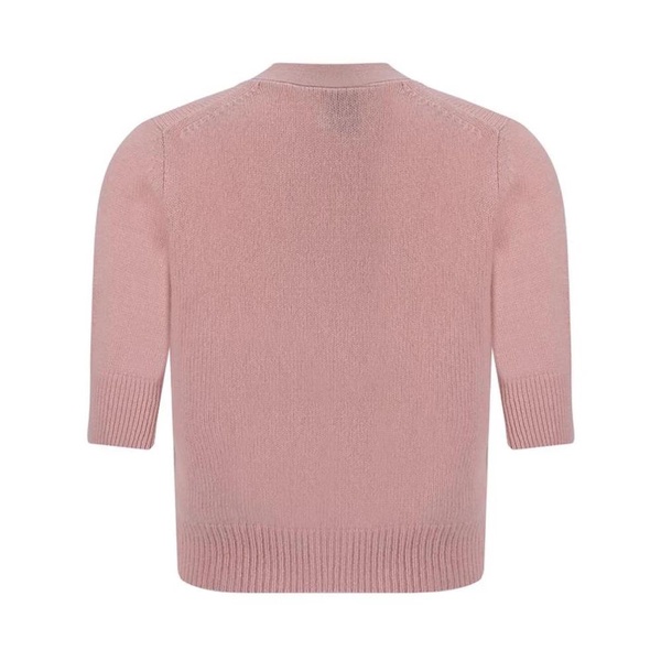 Short Sleeve Cashmere Cardigan with Button