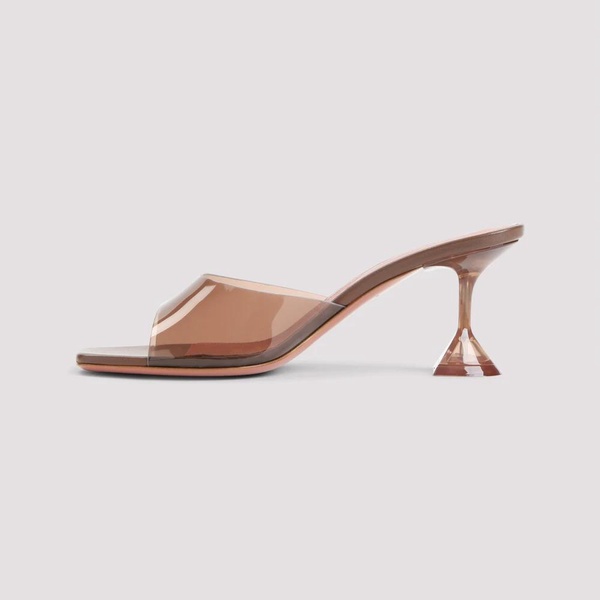 Lupita Glass Brown Leather Mules
