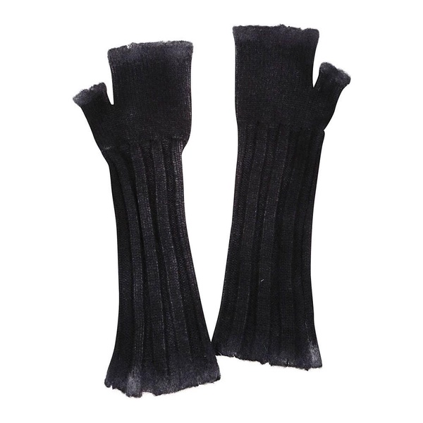 Black Wool Cashmere Gloves Made in Italy