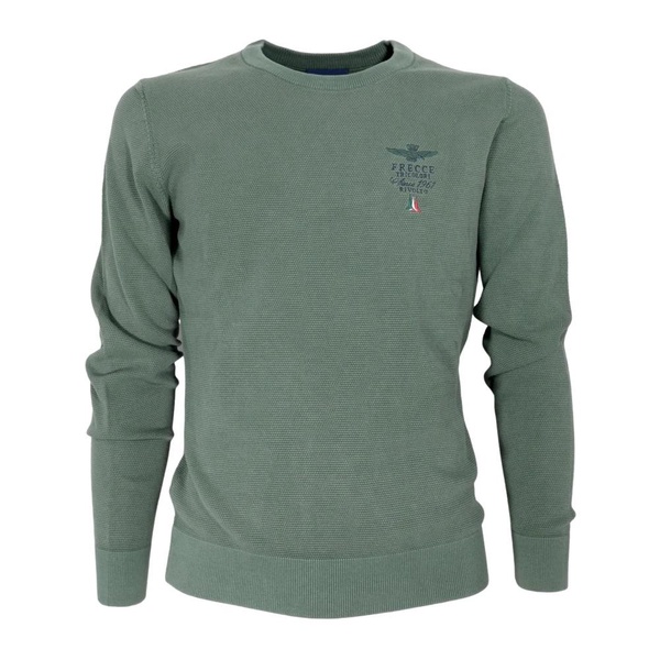 Green Cotton Crew Neck Sweater MA1394
