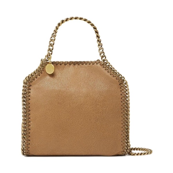 Brown Leather Whipstitch Chain Bag