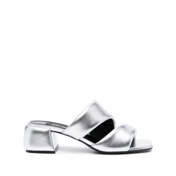 Silver Sandals with Padded Design