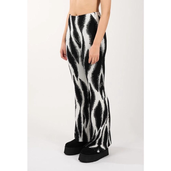 Animal Print Knit Flare Pants