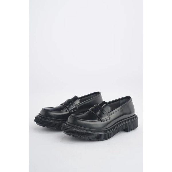 Black Leather Moccasin Shoes