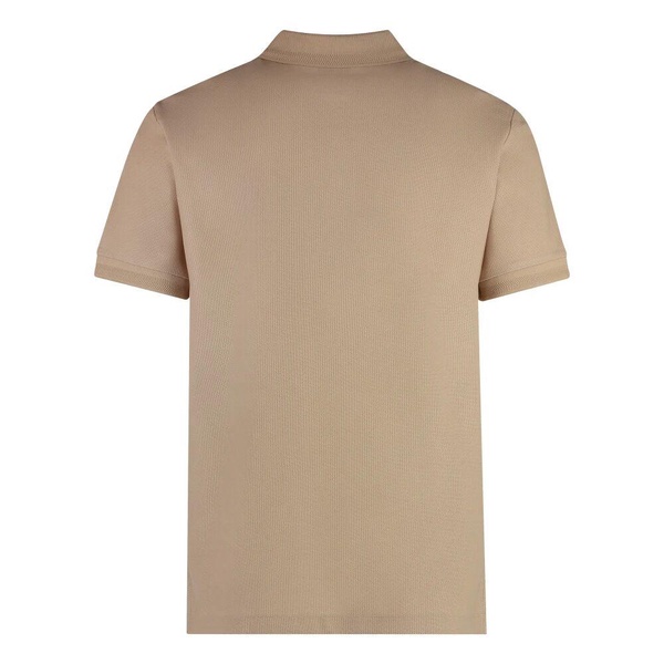 Cotton Polo Shirt with Ribbed Edges