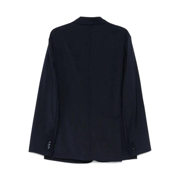 Navy Wool Blazer with Tropical Style