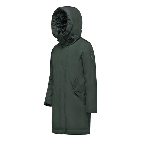Long Hooded Parka with Double Collar