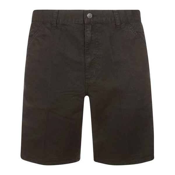 Black Cotton Bermuda Shorts with Pockets