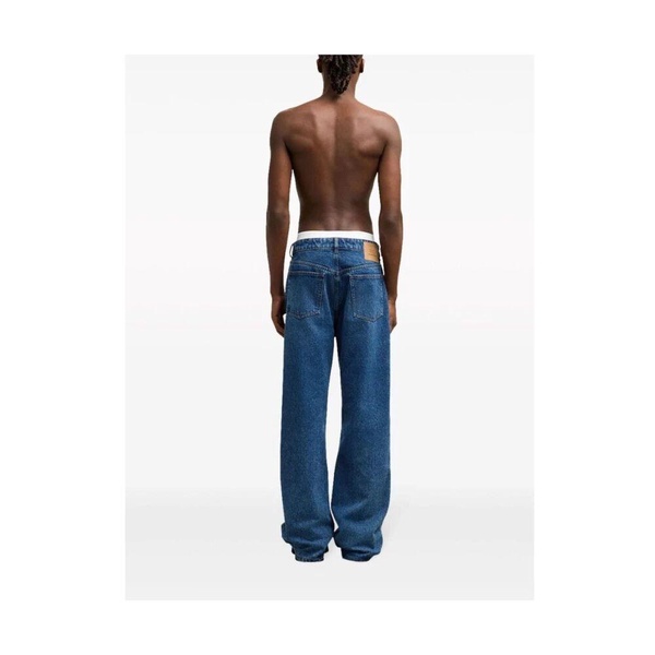 Blue Cotton Denim Jeans Rear Button