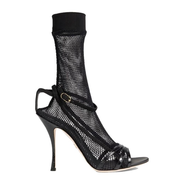 Dolce & Gabbana Black Suede Short Boots Sandals Shoes