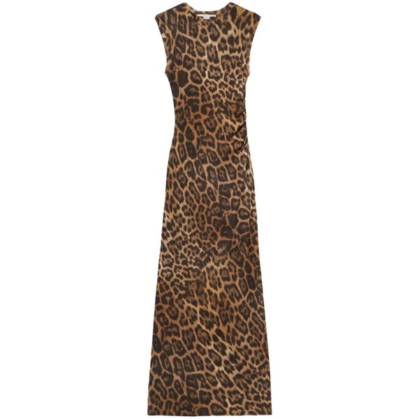 Brown Crew Neck Dress