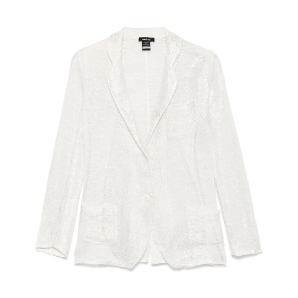 Silver Jacket with Front Button Fastening