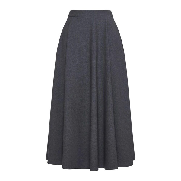 Midi Full Skirt in Mid Grey