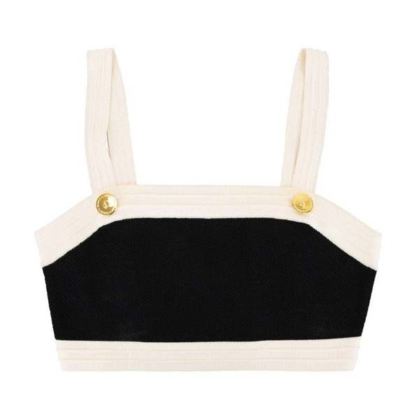 Gold Button Knit Crop Top