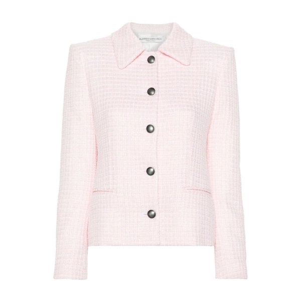 Powder Tweed Check Jacket with Sequin Embellishment