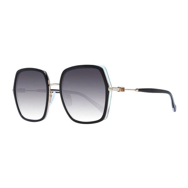 Black Square Metal Sunglasses with Gradient Lenses