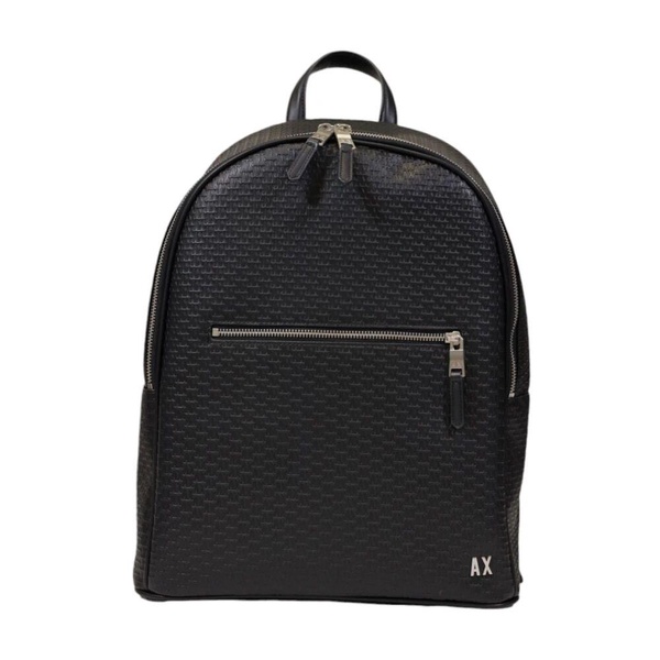 Black Plain Rucksack with Zip Pockets