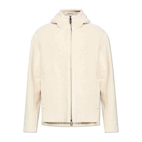 Wool jacket with hood