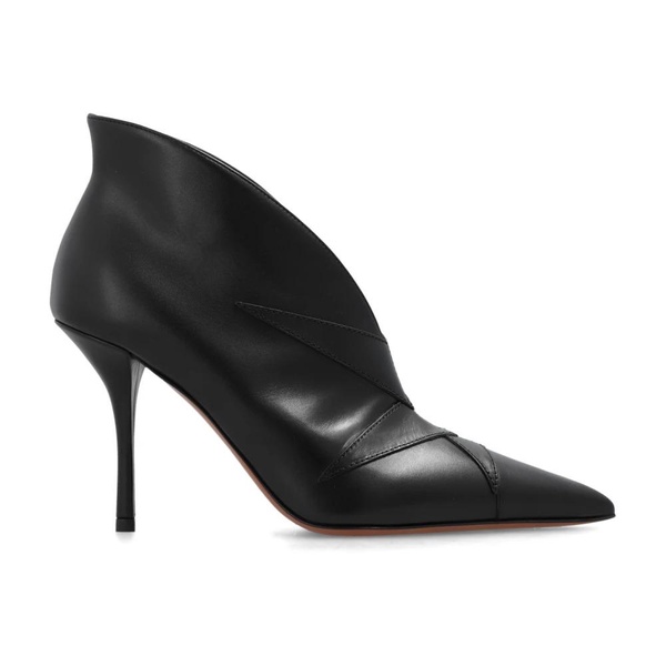 Heeled ankle boots in leather