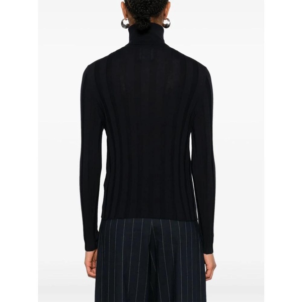 Midnight Blue Wool Turtleneck Sweater