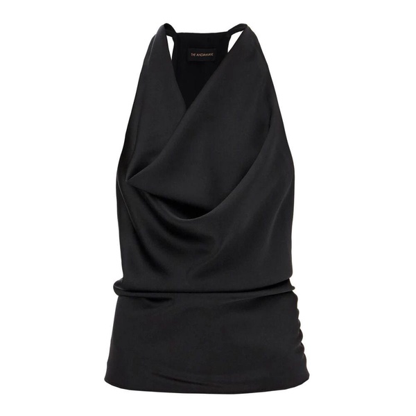 Draped Satin Sleeveless Top