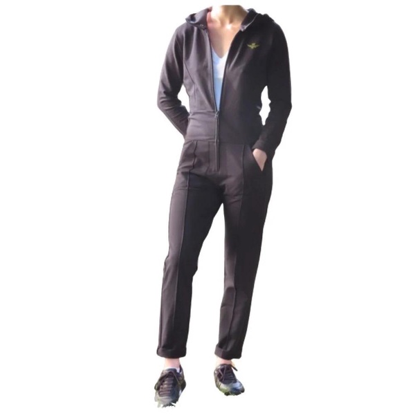 Hooded Jumpsuit in Cotton Elastane