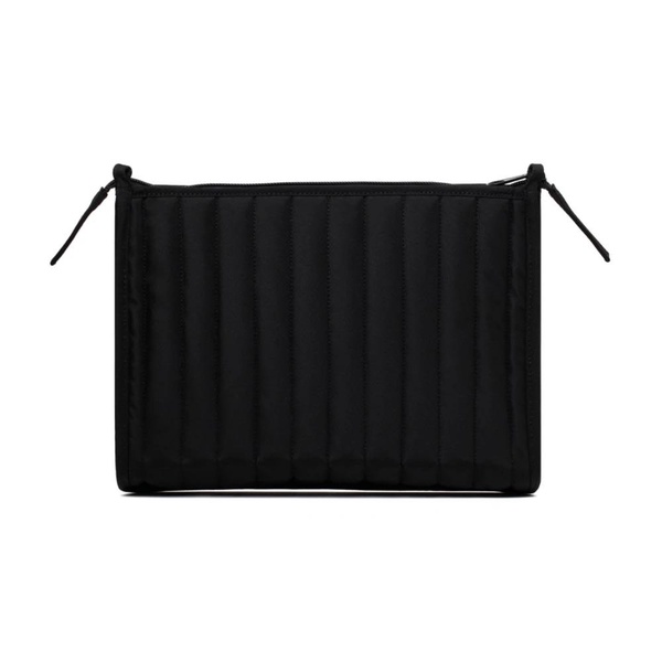 Quilted Black Shoulder Bag with Logo