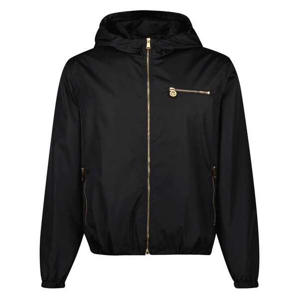 Black Nylon Windbreaker Jacket