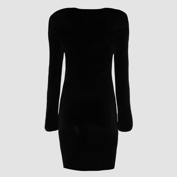 Alexander Wang Black Cotton Blend Logo Mini Dress