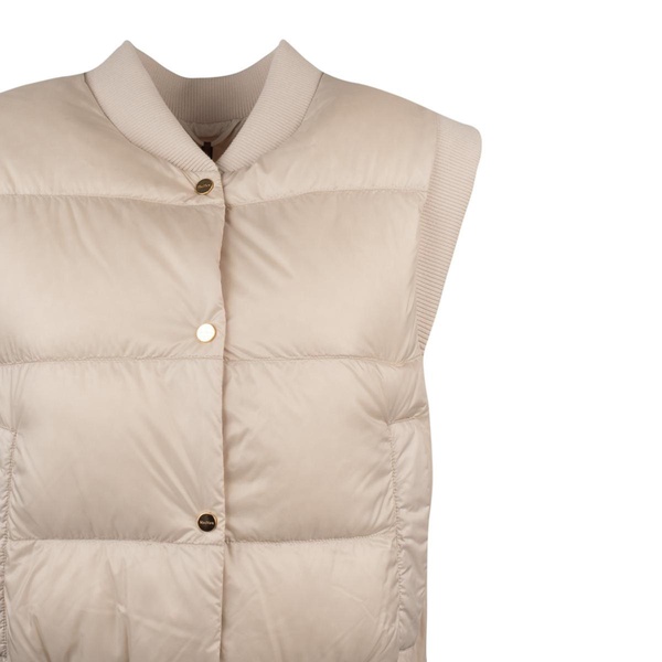 Max Mara Drip-Proof Technical Canvas Crop Vest Sand