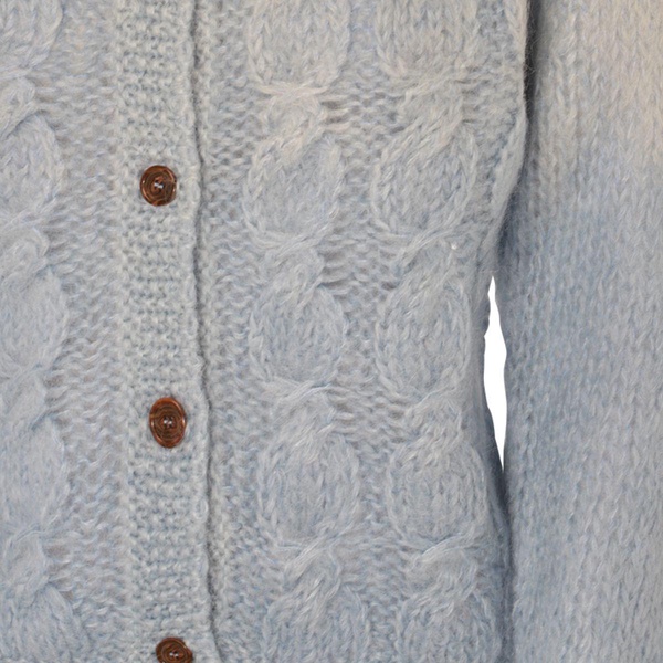 Maison Margiela Light Blue Wool Blend Cardigan