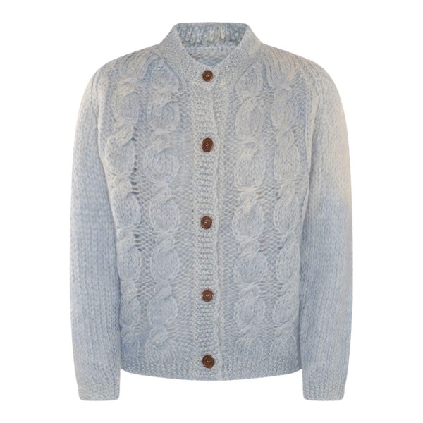 Maison Margiela Light Blue Wool Blend Cardigan