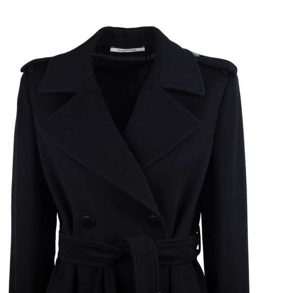 Max Mara Black Virgin Wool Trench Coat