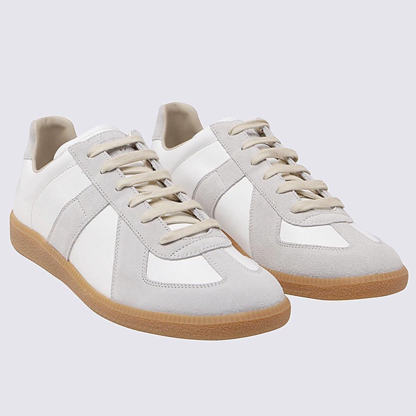 Maison Margiela Off White Leather And Grey Suede Replica Sneakers