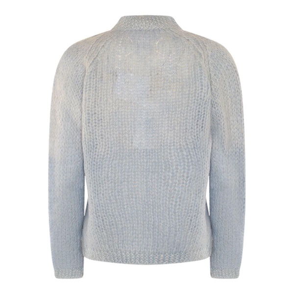 Maison Margiela Light Blue Wool Blend Cardigan