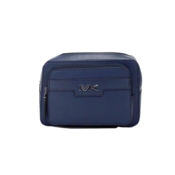 cooper small blue smooth leather double zip belt women's bag