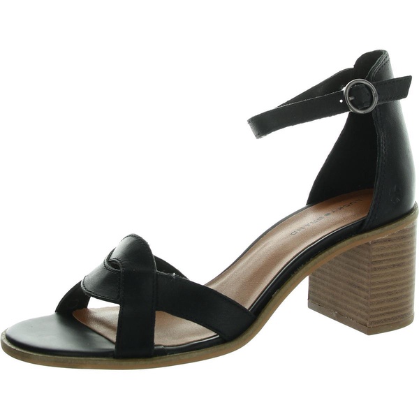 womens solid leather block heel