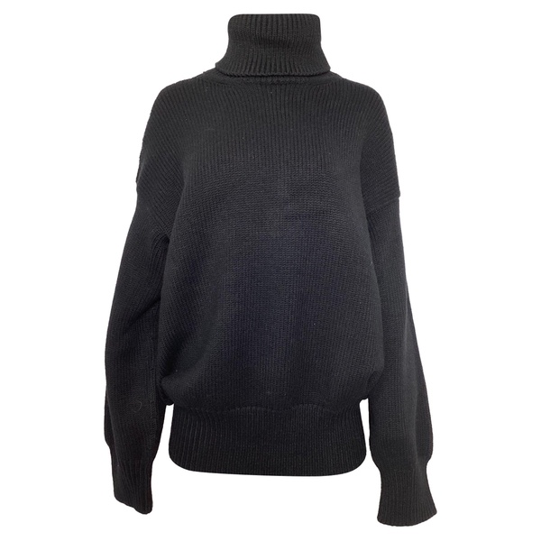 turtleneck sweater in black merino wool