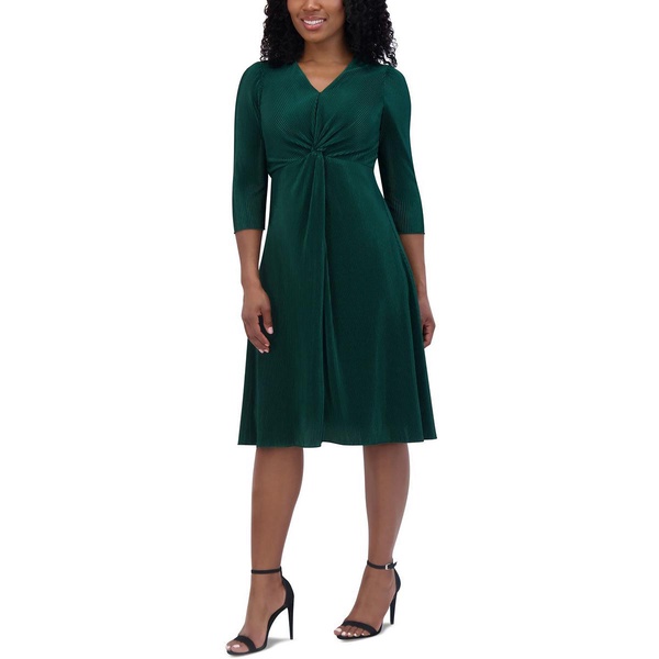 petites womens pleated polyester shift dress