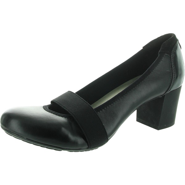 geraldine womens stretch faux leather mary jane heels