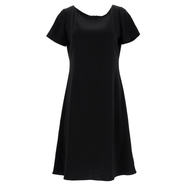 mini short sleeve dress in black triacetate