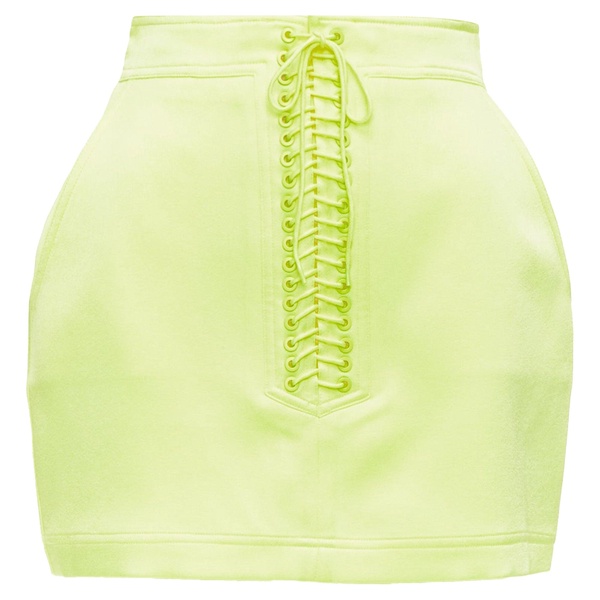 spence satin lace up rounded mini skirt