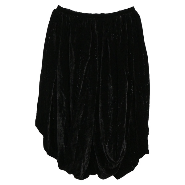 mini asymmetrical glittered balloon skirt in black velvet