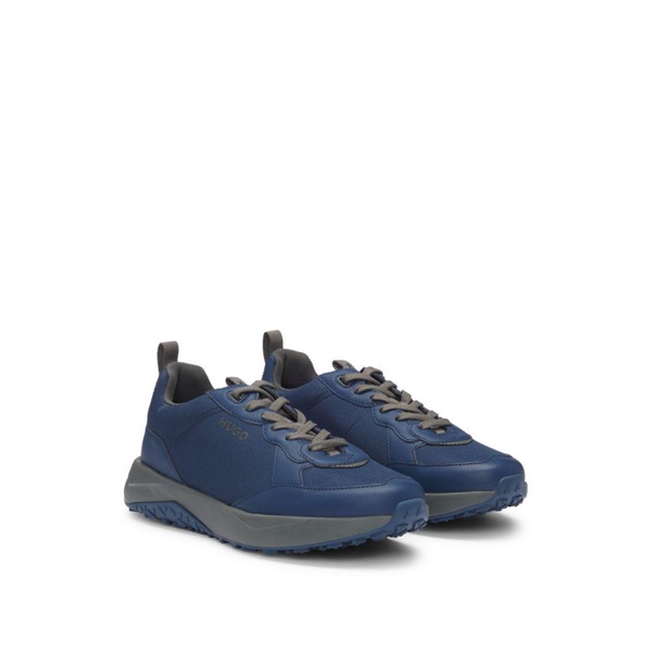 mixed-material trainers with logo-tape trim