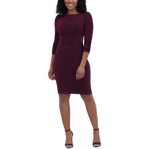 petites womens ruched polyester mini dress