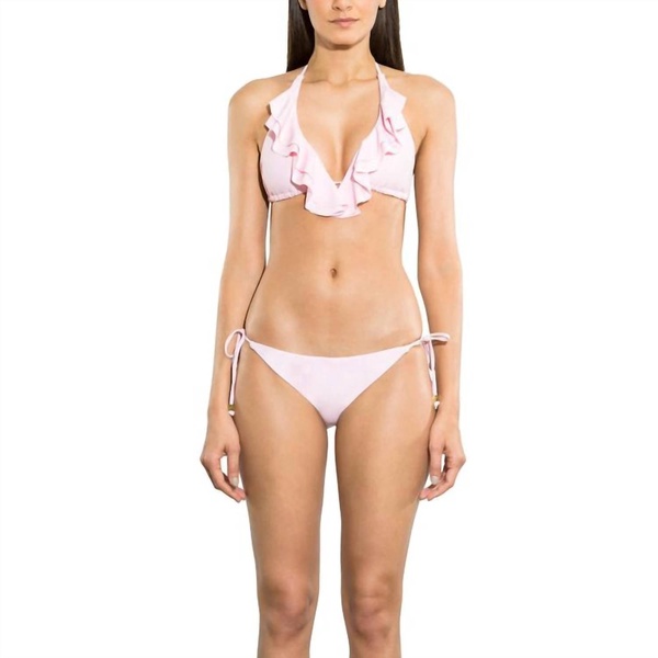 solid clean triangle bikini bottom in blush