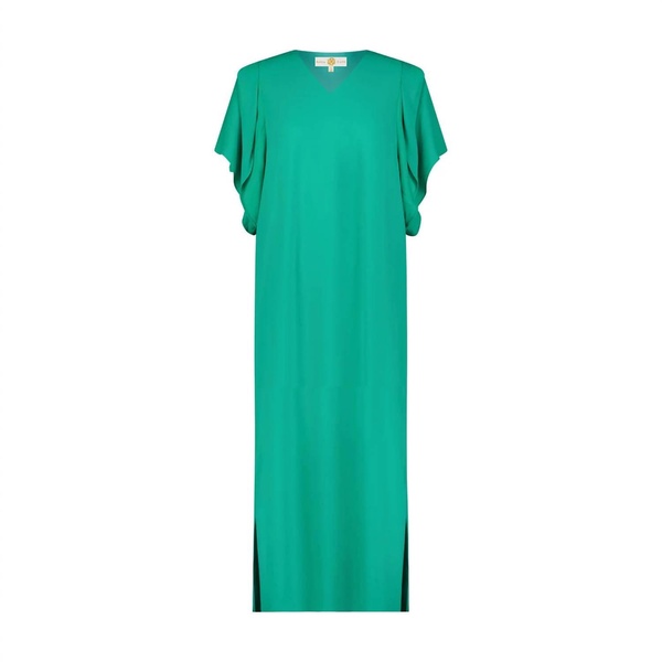women's blaire crepe maxi dress in billard green