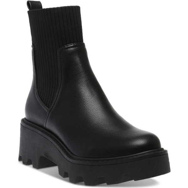 villa womens solid manmade motorcycle boots